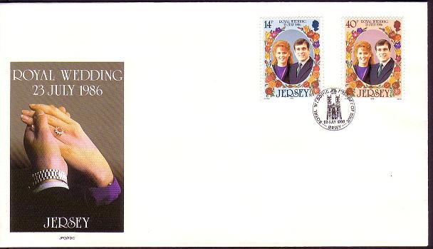 Jersey Royal Wedding Prince Andrew FDC SG#395/96