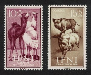 Ifni Dromedaries Camel Wild boar 2v 1960 MNH SG#157-158