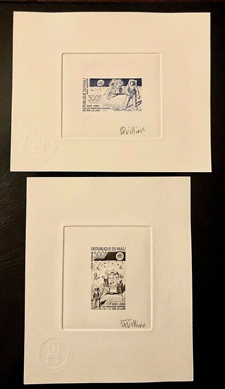 2 Artist proof signed Space Apollo XI Mali 1989