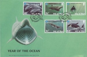 Isle of Man 1998 FDC Sc 776-780 Marine Life Year of the Ocean