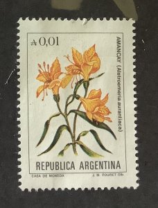 Argentina 1985  Scott 1516 used  - 1c,  Flowers,  Amancay