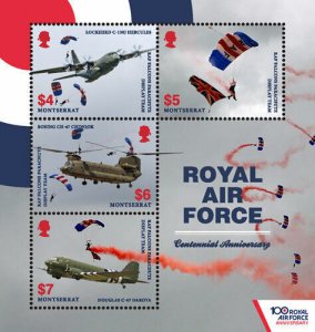 Montserrat 2018 - Royal Air Force, 100 Years - Sheet of 4 - Scott 1406 - MNH