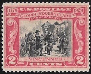 651 2 cents George Clark Stamp mint OG NH EGRADED XF 90 XXF