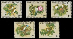 Norfolk Island 1981 - Native Silvereye Birds - Set of 5 Stamps Scott #287a-e MNH