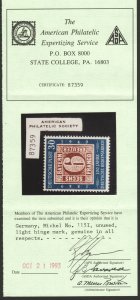 Mi 115I Germany 1949 Cent. of German Postage broken O error MVLH CV $412 cert