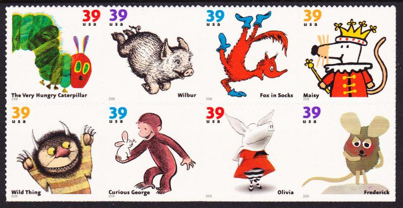 US 3994a Children's Book Animals Block MNH