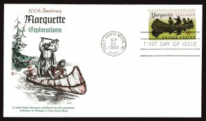 1356 6c Father Marquette FDC Cover Craft cachet Sept 20, 1968