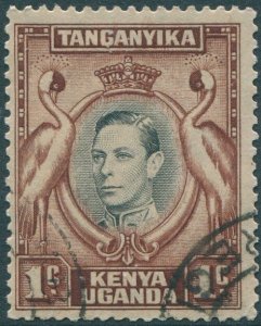 Kenya Uganda and Tanganyika 1938 SG131 1c black and red-brown KGVI cranes #3 FU