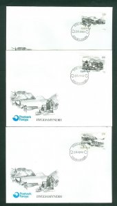 Faroe Islands. 3 FDC Cachet 1982. Complete Set. Faroe Towns Sc.# 83-84-85.