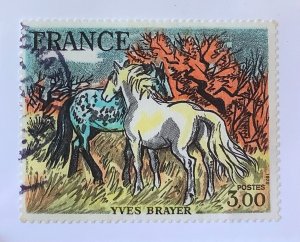 France 1978 Scott 1585 used - 3.00fr, Art, Painting by Yves Brayer, Horses