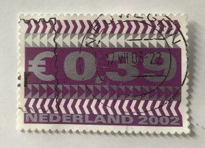 Netherlands 2002 Scott 1105 used - 39c, Numeral, Standard Letter Stamps