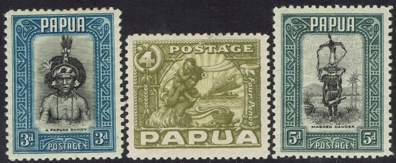 PAPUA 1932 PICTORIAL 3D 4D AND 5D