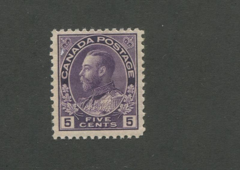 King George V 1922 Canada 5c Violet Postage Stamp #112 Value $100