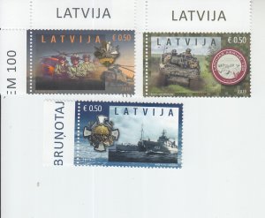 2019 Latvia National Armed Forces (3) (Scott 1024-26) MNH