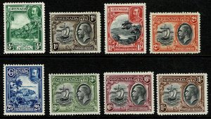 GRENADA KG V 1934-36 PART SET 1/2d-1/- UNUSED (MH) SG135-42 Wmk.MSCA P.12.5 VCG