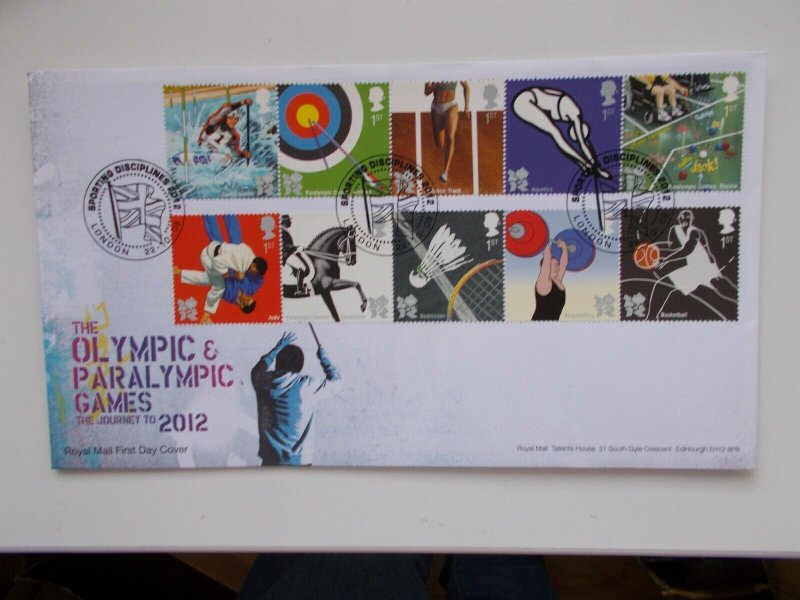 2008 Olympic & Paralympic Games Set on Illustrated First Day Cover London SHS