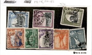 Cyprus, Postage Stamp, #143-146, 149-152 Used, 1938-44 (AB)