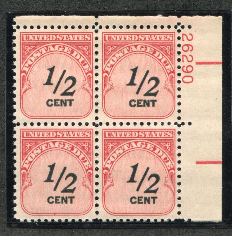 UNITED STATES J88 MINT NH, VF, PLATE BLOCK OF 4