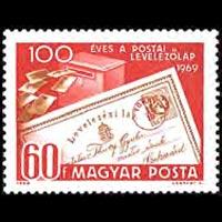 HUNGARY 1969 - Scott# 2004 Postal Card Cent. Set of 1 NH