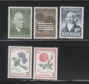 Denmark 517-521 Sets MNH Various