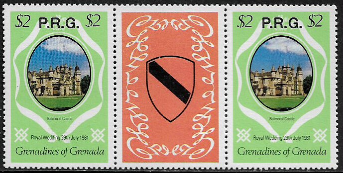 Grenada, Grenadines #O17 MNH Gutter Pair - Royal Wedding Official