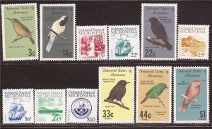 Micronesia - 1985-8 Birds, Ships Seal 12 Stamp Set Scott #31/C36 13Q-084