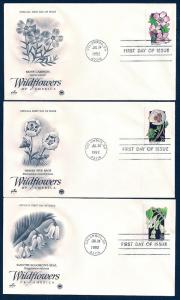 UNITED STATES FDCs (50) 29¢ Wildflowers 1992 Postal Commem