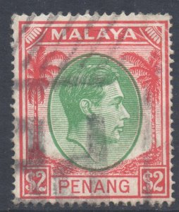 Malaya Penang Scott 21 - SG21, 1949 George VI $2 used