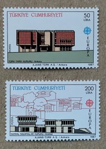 Turkey 1987 Europa, MNH. Scott 2379-2380, CV $17.50. Modern Architecture