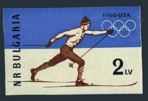 Bulgaria 1094 imperf,MNH.Michel 1153B. Olympics Squaw Valley-1960.Skier.