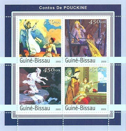 GUINEA BISSAU - 2003 -  Tales of Pushkin - Perf 4v Sheet - Mint Never Hinged