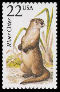 US 2314 North American Wildlife River Otter 22c single MNH 1987