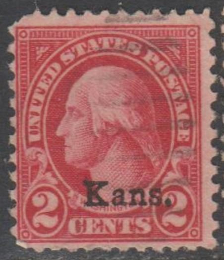 U.S. Scott #660 Washington - Kansas Overprint Stamp - Used Single