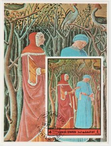 1972 Umm Al Qiwain - Dante Divine Comedy Mini Sheet Imperf, CTO