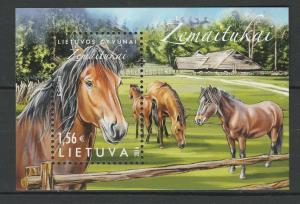 Lithuania 2016 Horses MNH Block