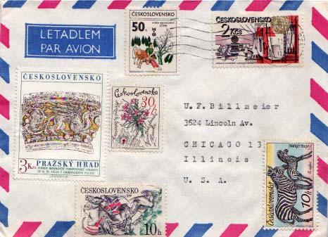Czechoslovakia, Airmail, Flowers, Art, Animals, Horses