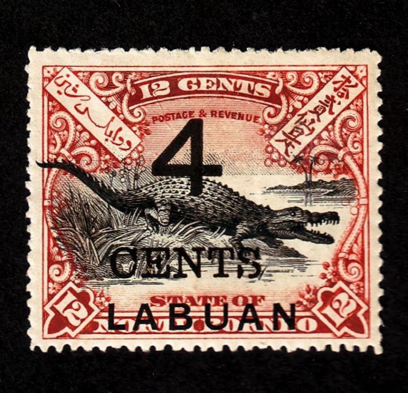 Labuan  Scott #90 (Crocodile) Mint Overprint