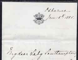 Great Britain 1885 Handwritten letter from PRINCESS BEATR...