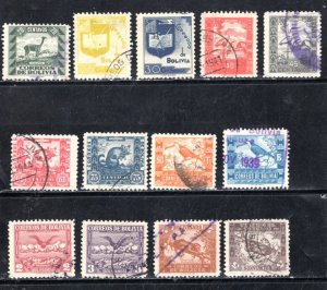 Bolivia #256-268  VF,  Used  Cat $16.00   ....   0710087