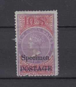 New South Wales QV 1885 10/- Postage O/P Specimen SG241 MH BP9479