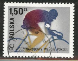 Poland Scott 2214 Used 1977  favor canceled Bicyclist