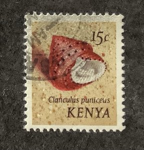 Kenya 1971  Scott  38 used - 15c, Sea Shells