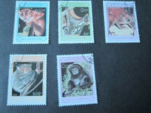 Laos 1993 Sc 1118-1122 Animal set MNH