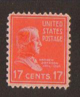 #822 MNH  17c A. Johnson 1938 President Series