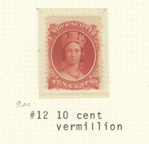 NOVA SCOTIA # 12 MLH 10cts Q/VICTORIA CAT VALUE $20+FREE SHIPPING