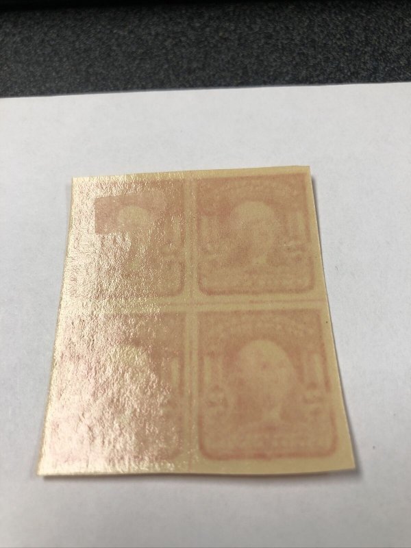 US Stamp#320 Center Line block - Light Hinge Of Top Two.