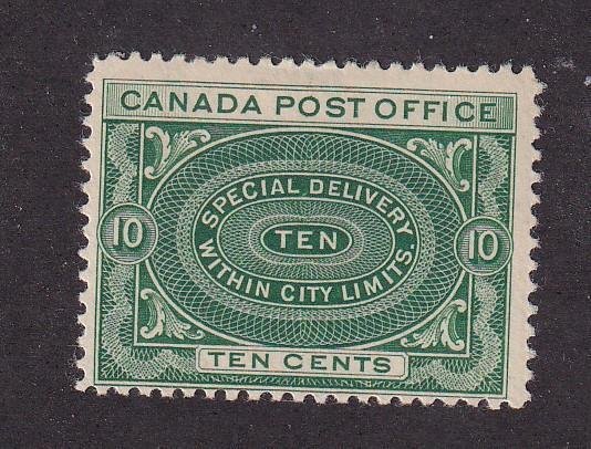 CANADA # E1-E1a FVF-MLH BLUE GREEN,GREEN SHADES 10cts SPECIAL DELIVERIES CV $160