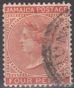 ZAYIX - Jamaica 22a used - 1883 4d orange brown, WMK 2, Queen Victoria 040322S52