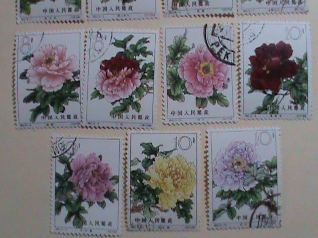 CHINA -STAMPS-1964-S61-SC#767-777  CHINESE PEONIES FLOWERS, CTO- NH STAMPS