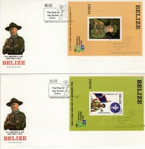 Belize 1982 Sc 644-5 souvenir sheets FDC